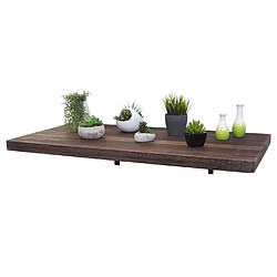 Mendler Table murale HWC-H48, table pliante murale en bois massif ~ 100x50cm brun miteux