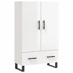 vidaXL Buffet haut blanc brillant 69,5x31x115 cm bois d'ingénierie