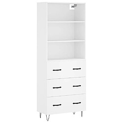 vidaXL Buffet haut Blanc 69,5x34x180 cm Bois d'ingénierie