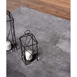 Acheter Tapis Moelleux à Poils Courts Gris Foncé 160x200cm