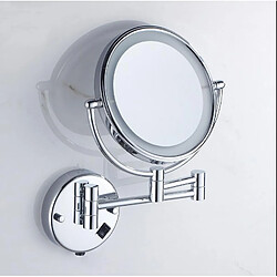 Universal Miroir de salle de bains installé sur le mur 8 pouces loupe en laiton lumière LED pliant miroir de maquillage miroir de maquillage cadeau pour madame |