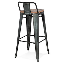 Acheter Alterego Tabouret de bar 'MECANO' en métal gris foncé style industriel