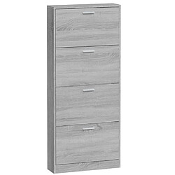 Maison Chic Armoire à chaussures | Meuble de rangement à chaussures Meuble d'Entrée Sonoma gris 59x17x150 cm Bois d'ingénierie -MN81670 pas cher