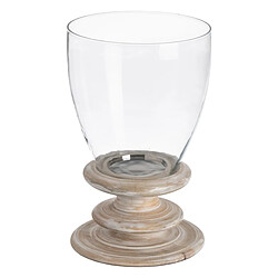 BigBuy Home Bougeoir Blanc Bois Verre 24 x 24 x 39 cm