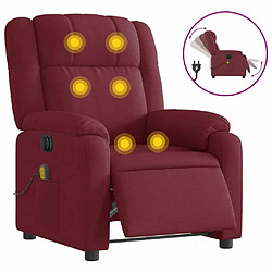 Maison Chic Fauteuil Relax pour salon, Fauteuil de massage inclinable électrique Rouge bordeaux Tissu -GKD75047