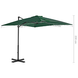 vidaXL Parasol de jardin en porte-à-faux et poteau en aluminium vert pas cher