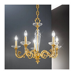 Luminaire Center Chandelier classique CONTARINI or Français 5 ampoules