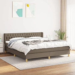 vidaXL Sommier à lattes de lit avec matelas Taupe 180x200 cm Tissu