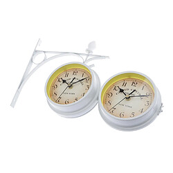 Avis créatif intérieur suspendu extérieur double horloge murale latérale blanc