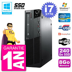 PC Lenovo ThinkCentre M82 SFF i7-3770 RAM 8Go SSD 240Go Graveur DVD Wifi W7 - Occasion