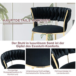 Acheter ComfortXL Ensemble de 2 Chaises en Velours, Noires, Design Moderne avec Accoudoirs