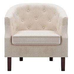 Helloshop26 Fauteuil chaise siège lounge design club sofa salon avec revêtement en tissu cm beige 1102152/3