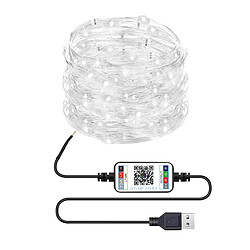 Lumières De Fée De Chaîne De Fil De Cuivre D'USB LED Avec La Synchronisation De Musique à Distance 102m 20Lights