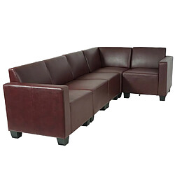 Acheter Mendler Modular Sofa-System Ensemble de canapés Lyon 5, similicuir ~ rouge-brun