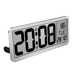 Horloge Murale Numérique 14 '' Avec écran LCD Jumbo Et Température Intérieure Argent pas cher