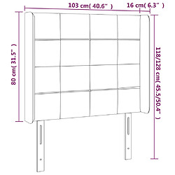 vidaXL Tête de lit à LED Bleu 103x16x118/128 cm Tissu pas cher