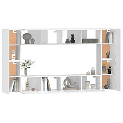 Acheter Maison Chic Ensemble de meubles TV 8 pcs | Banc TV Moderne pour salon | Meuble de Rangement - Blanc Bois d'ingénierie -MN10299