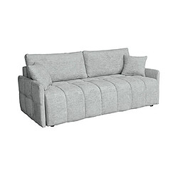 Avis Mes Canapé 3 places convertible en tissu doux gris clair - RIZDA