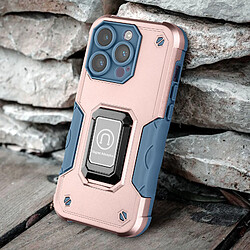 Avizar Coque iPhone 14 Pro Max Antichoc Hybride avec Anneau Stand Magnétique Rose Gold pas cher