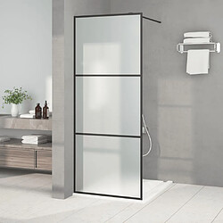 vidaXL Paroi de douche Noir 80x195 cm Verre ESG dépoli