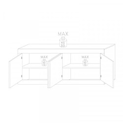 Acheter Dansmamaison Buffet moderne 4 portes en bois Blanc laqué brillant - MILAN