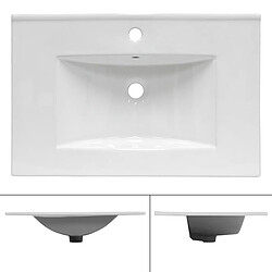 Ecd Germany Vasque encastré lavabo évier salle de bain en céramique blanc 710 x 465 x 175 mm