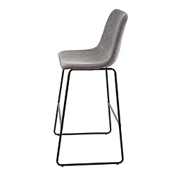 Avis Mendler 2x tabouret de bar HWC-E54, chaise de bar/comptoir, vintage ~ similicuir, aspect daim, gris