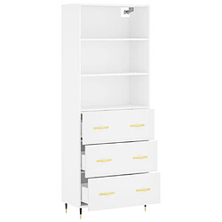 Avis vidaXL Buffet haut Blanc 69,5x34x180 cm Bois d'ingénierie