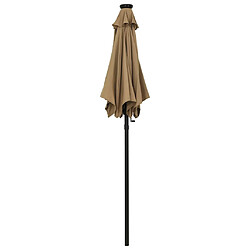 Helloshop26 Parasol avec lumières led 200 x 211 cm aluminium taupe 02_0008094