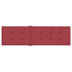 Acheter vidaXL Coussin de chaise de terrasse rouge bordeaux (75+105)x50x4 cm