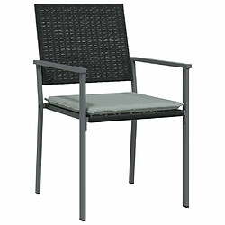 Avis Maison Chic Lot de 4 Chaises de jardin,Fauteuil d'extérieur et coussins noir 54x62,5x89 cm rotin -MN49060