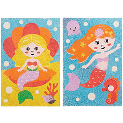 Baker Ross Illustrations sirènes en sable coloré (Paquet de 8) - Loisirs créatifs à thème pour enfants