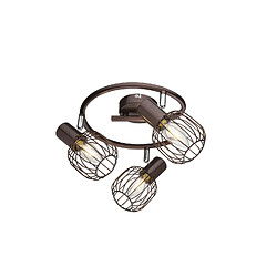 Globo Lighting Plafonnier spot rond design industriel Akin - Marron bronze