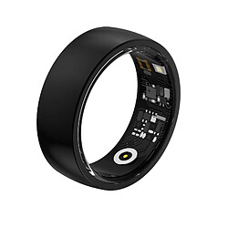 Bague Connectée Taille 18 Argentée Suivi Santé Étanche Bluetooth Longue Autonomie Noir YONIS