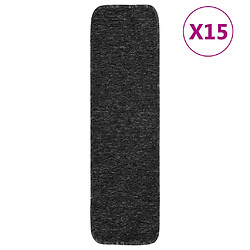 vidaXL Tapis d'escalier 15 pcs 75x20 cm Anthracite Rectangulaire