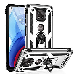 Coque en TPU Anti-chute hybride avec béquille argent pour votre Motorola Moto G Power (2021)