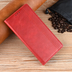 Etui en PU Attraction magnétique de style vintage avec support rouge pour votre Oppo A94 5G/Reno5 Z/F19 Pro+ 5G