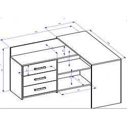 Avis Vivaldi Bureau Dann Chene Artisan Anthracite 120 cm