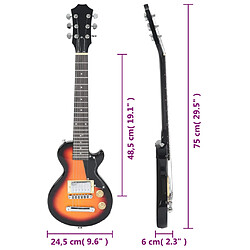 vidaXL Guitare électrique pour enfants et sac marron et noir 3/4 30" pas cher