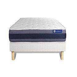 ACTISOM Ensemble matelas Ressorts ensachés+Mémoire de forme ACTIFLEX MORPHO 90x200 Maxi épaisseur 5zones confort + sommier KIT blanc