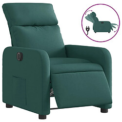 vidaXL Fauteuil inclinable électrique Vert foncé Tissu