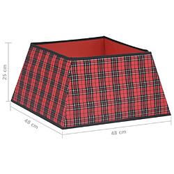 vidaXL Jupe de sapin de Noël Rouge et noir 48x48x25 cm pas cher