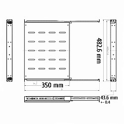 Kimex Etagère coulissante pour rack et baie de brassage 19'', Hauteur 1U