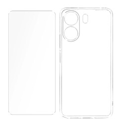 Avizar Coque pour Xiaomi Redmi 13C Silicone Gel et Verre Trempé Transparent