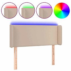 Maison Chic Tête de lit moderne à LED lumineuse pour chambre - Décoration de lit Cappuccino 83x16x78/88 cm Similicuir -MN33185