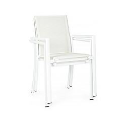 Bizzotto Fauteuil Lot de 4 fauteuils Konnor blanc pas cher