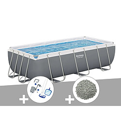 Kit piscine tubulaire Bestway Power Steel rectangulaire 4,04 x 2,01 x 1,00 m + Kit d'entretien + 10 kg de zéolite