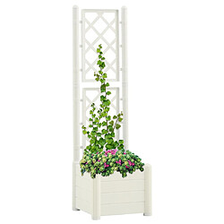 vidaXL Jardinière avec treillis 43x43x142 cm PP Blanc