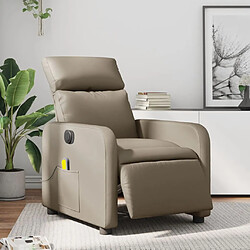 vidaXL Fauteuil de massage inclinable électrique cappuccino similicuir