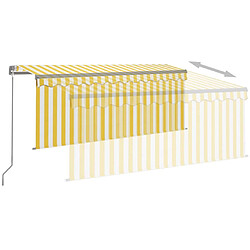 Avis vidaXL Auvent rétractable manuel store LED 3,5x2,5 m Jaune et blanc